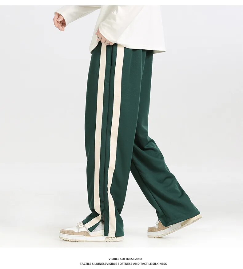 Vegan Silk Striped Sweatpants