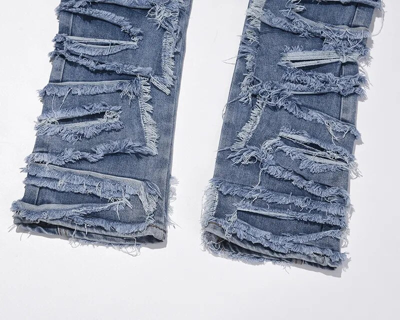 Distressed Washed Loose Denim Jeans