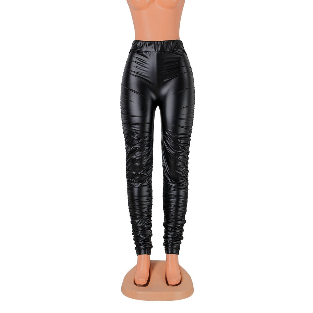 High Waist Faux Leather Pants