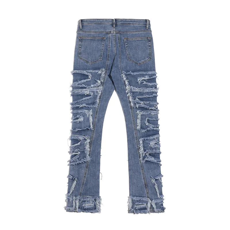 Distressed Washed Loose Denim Jeans