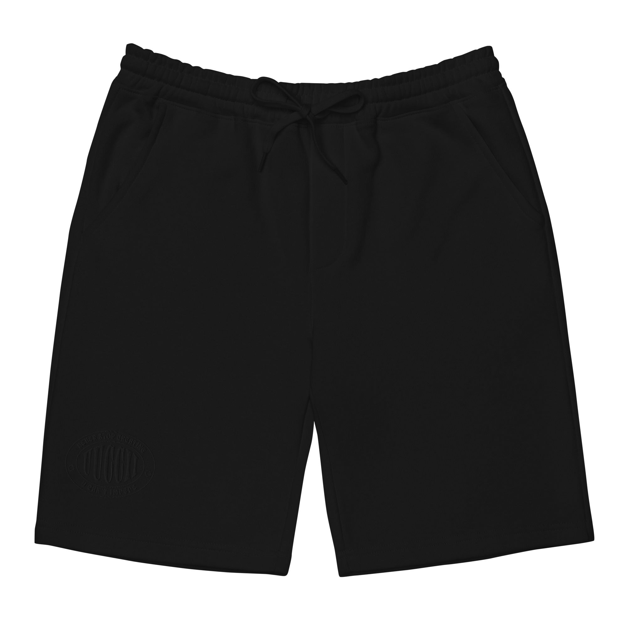 Never Stop Creating Embroidered Men's fleece shorts
