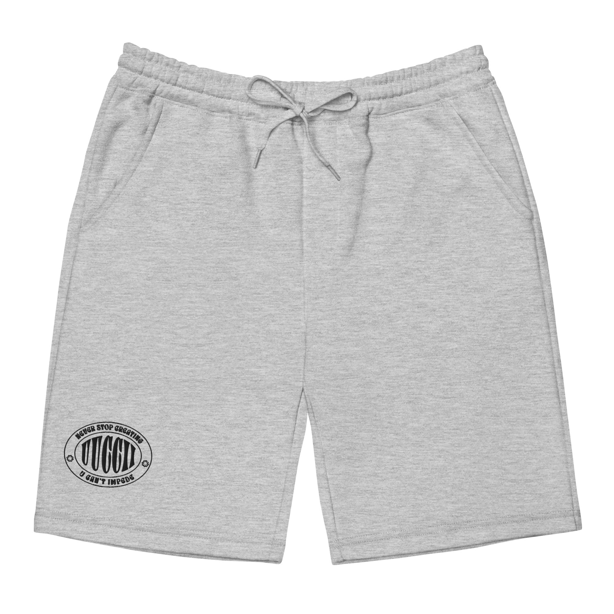 Never Stop Creating Embroidered Men's fleece shorts