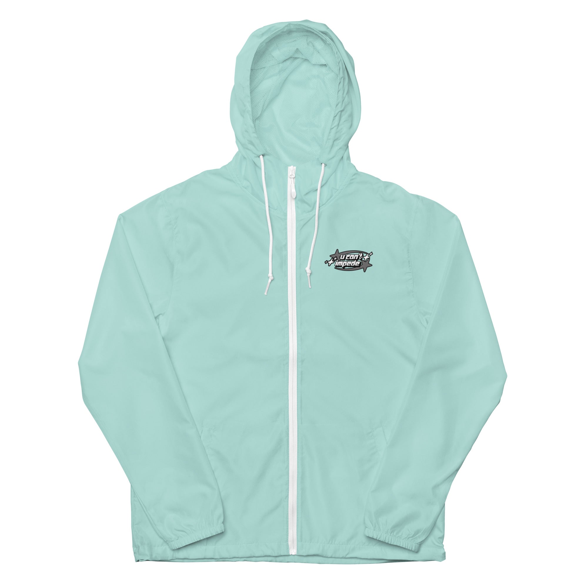 Small U Can't Impede Logo lightweight zip up windbreaker