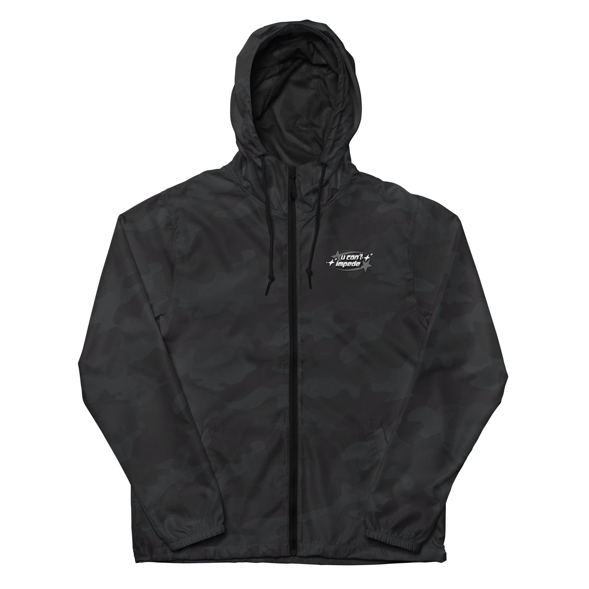 Small U Can't Impede Logo lightweight zip up windbreaker