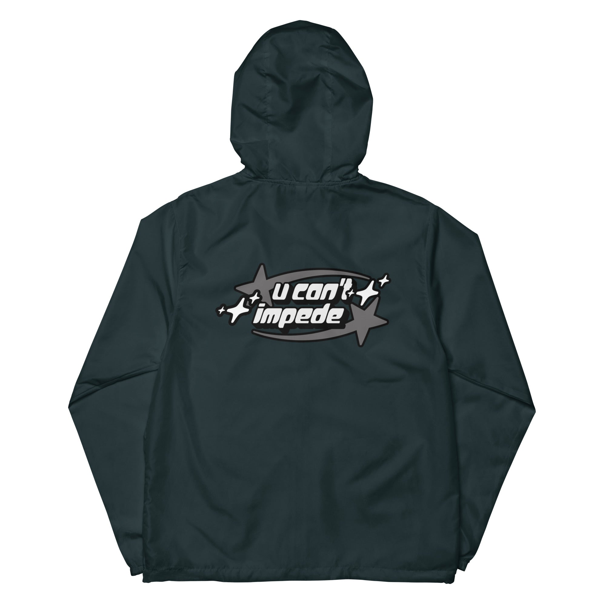 Large U Can't Impede Logo lightweight zip up windbreaker