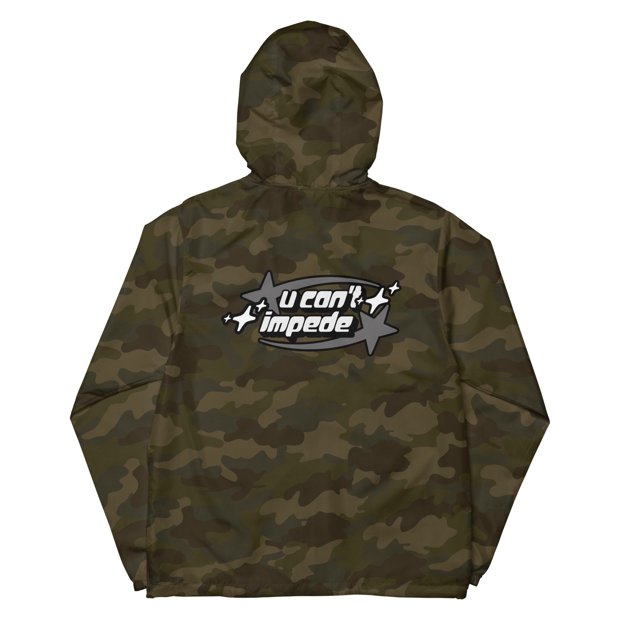 Large U Can't Impede Logo lightweight zip up windbreaker