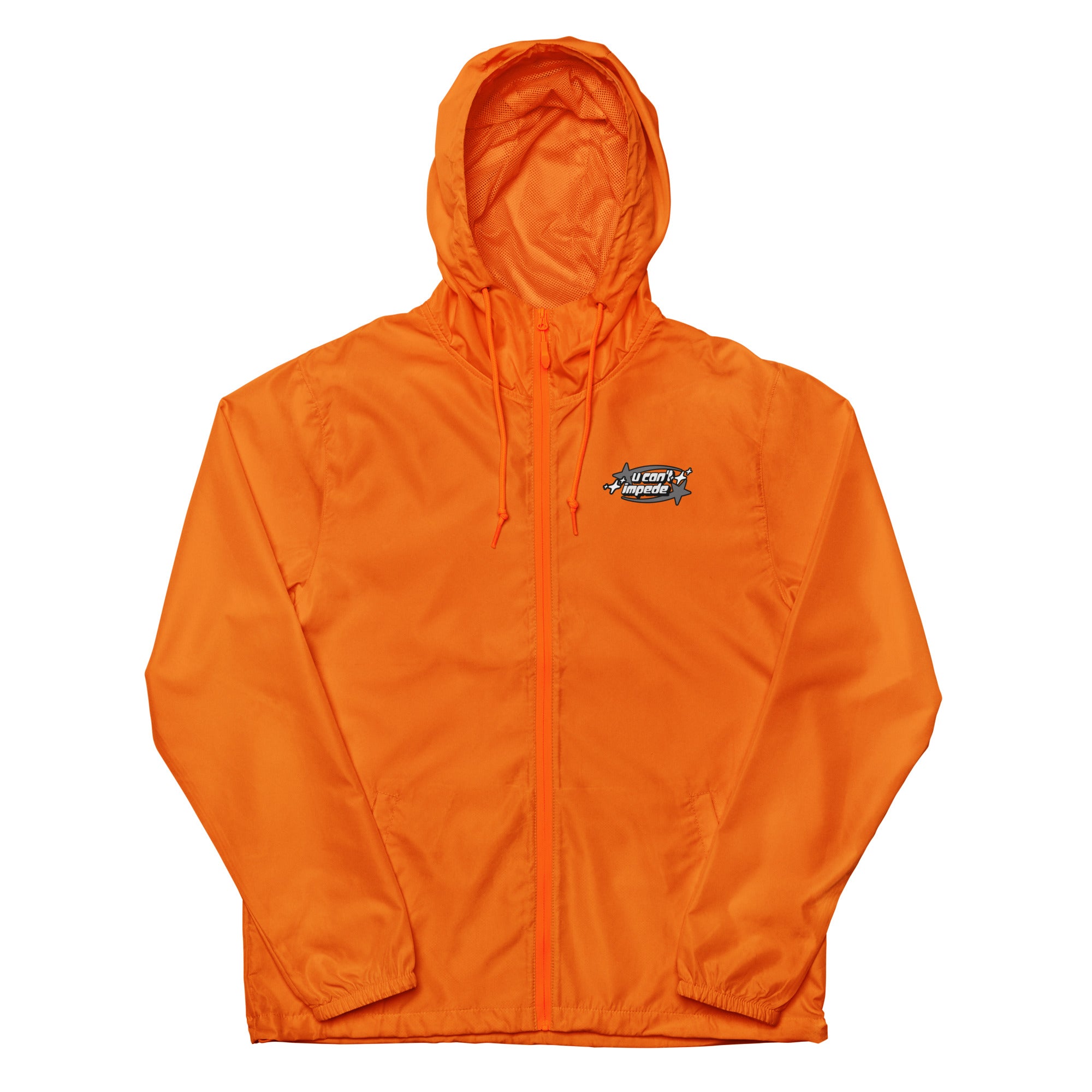 Small U Can't Impede Logo lightweight zip up windbreaker