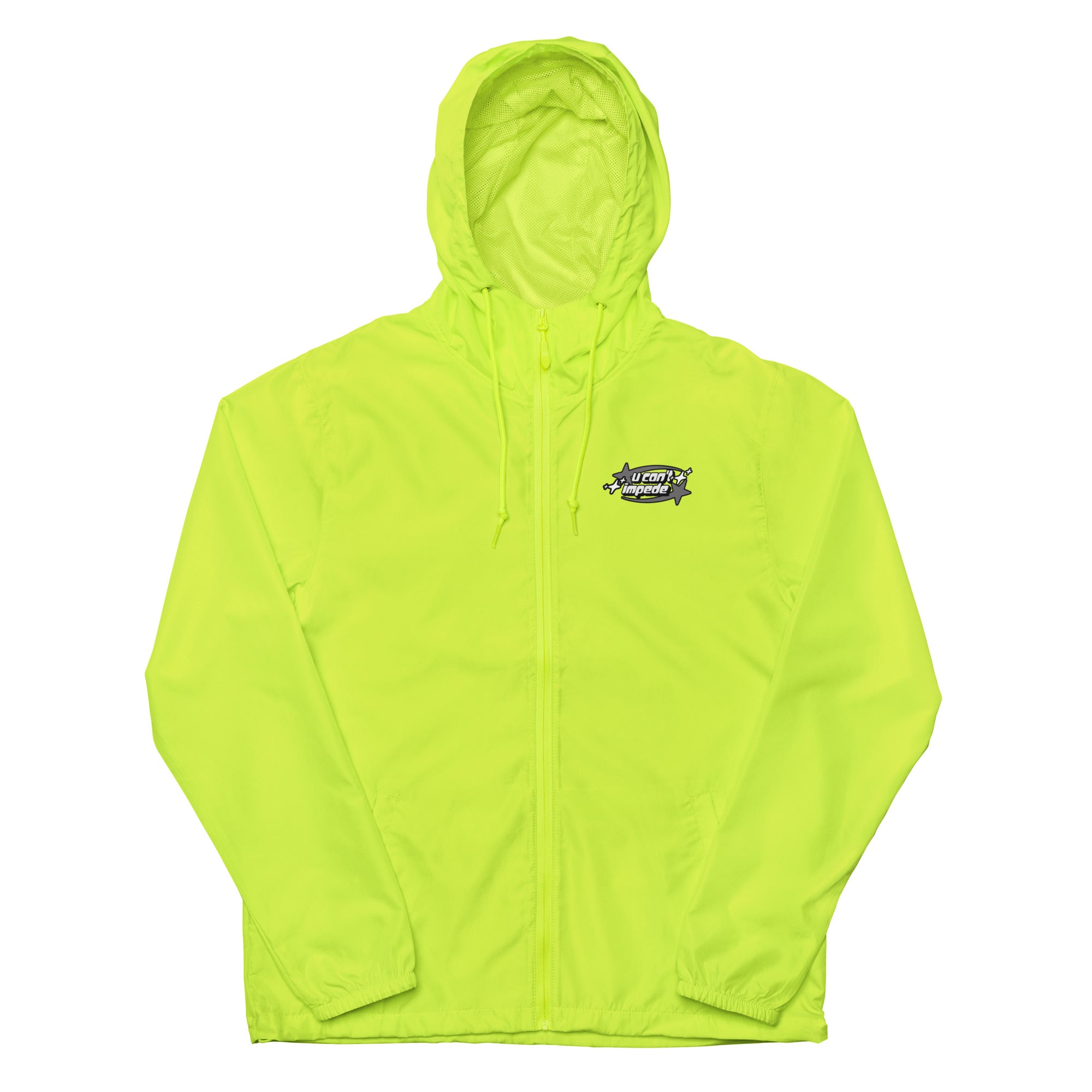 Small U Can't Impede Logo lightweight zip up windbreaker