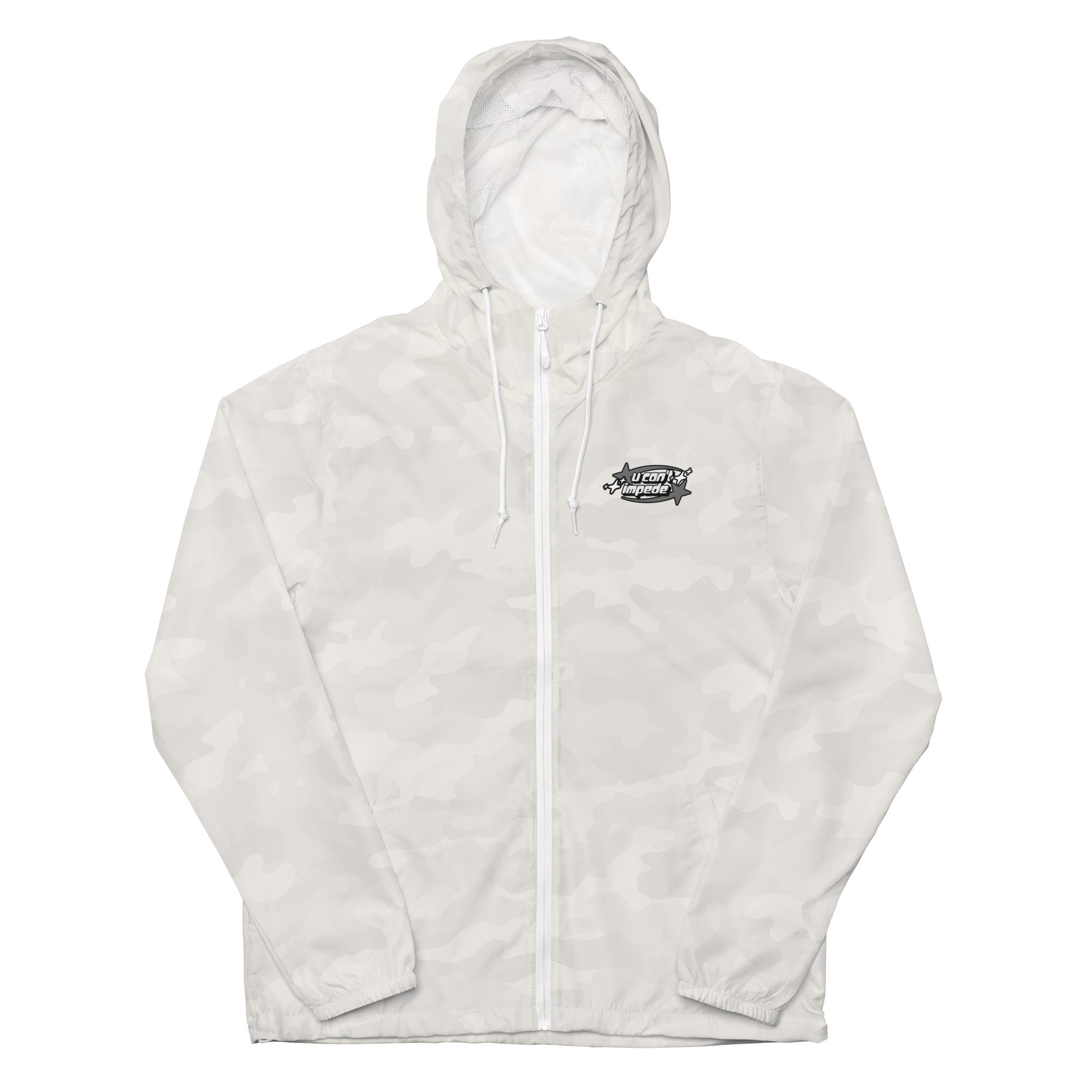 Small U Can't Impede Logo lightweight zip up windbreaker