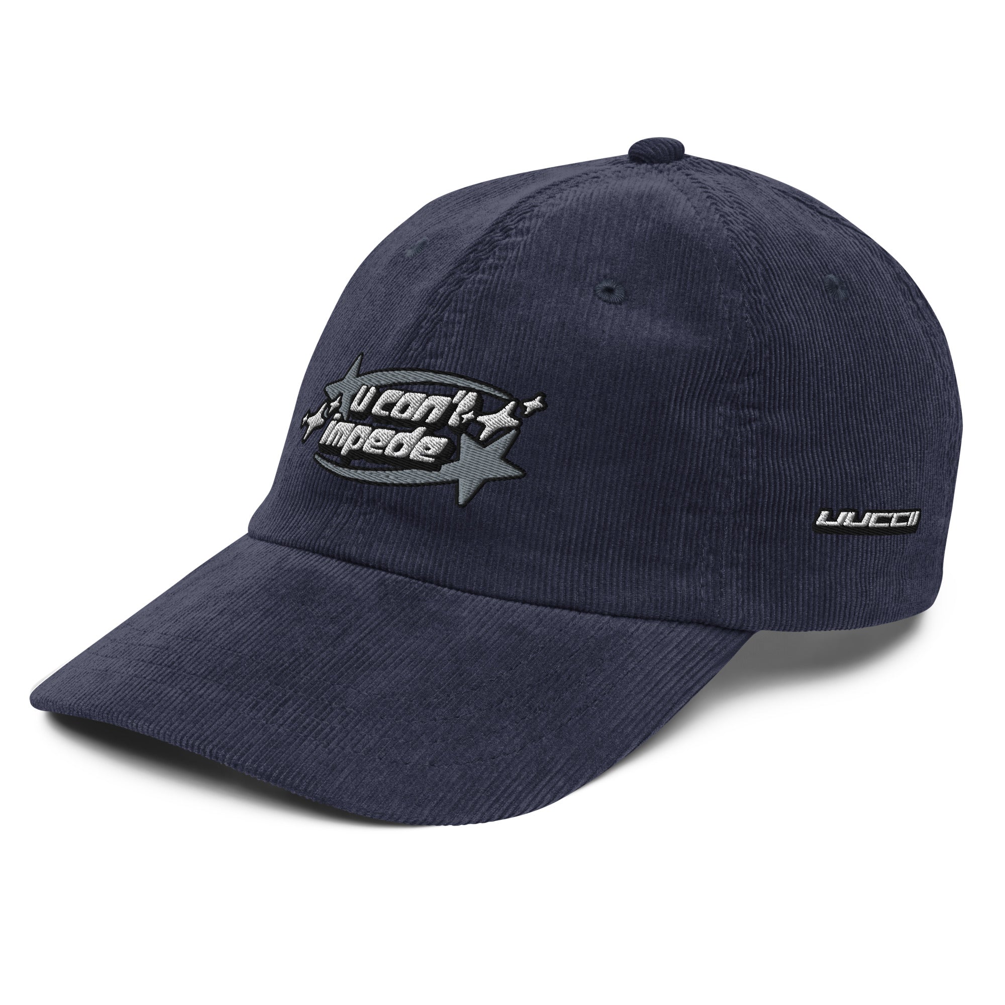 Embroidered U C an't Impede Vintage corduroy cap